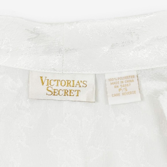 Victoria's Secret Floral Jacquard Robe Size P/S Vintage Gold Label Bridal - Picture 8 of 8